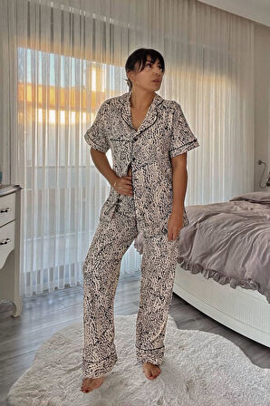 Dalmaçya Desenli Bürümcük Pijama Takımı