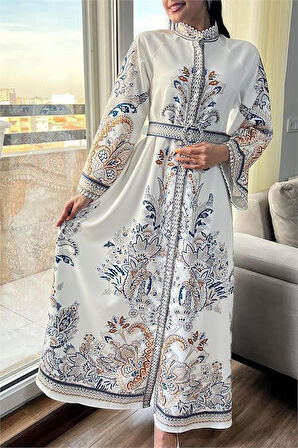 Dipmoda kadın kemerli midi boy tasarım elbise DPMS2393