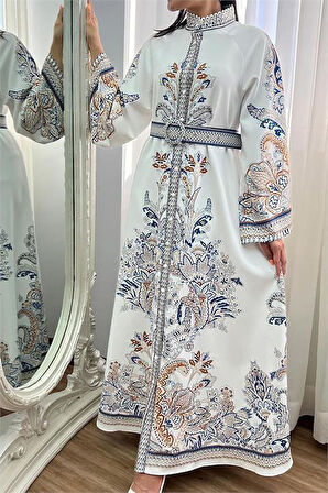 Dipmoda kadın kemerli midi boy tasarım elbise DPMS2393