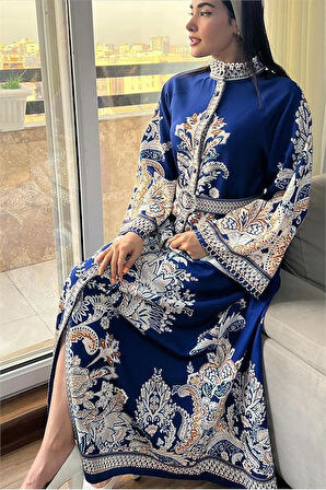 Dipmoda kadın kemerli midi boy tasarım elbise DPMS2393