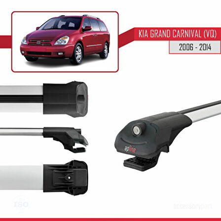 Kia Grand Carnival 2 (VQ) 2006-2014 Arası ile Uyumlu ACE-1 Ara Atkı Tavan Barı Gri 2 Adet