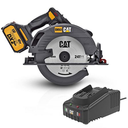 CAT DX53BC 18Volt 2.0Ah Li-ion 185mm Tek Akülü Kömürsüz Profesyonel Daire Testere