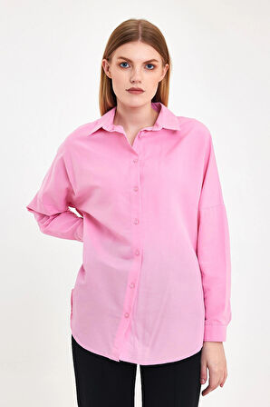  Oversize Uzun Basic Gömlek 