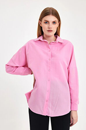  Oversize Uzun Basic Gömlek 