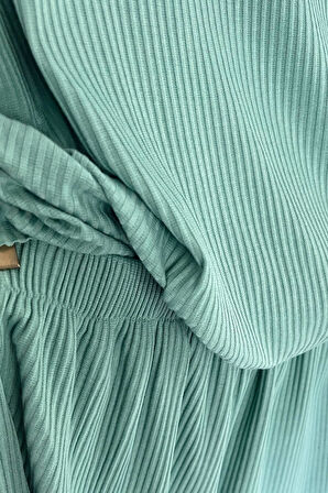 Mint Rengi Salaş Şort Takım