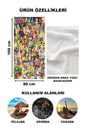 Modern Desenli Dijital Baskı Plaj Deniz Havlusu Peştamal 80x160 CM PİKA10