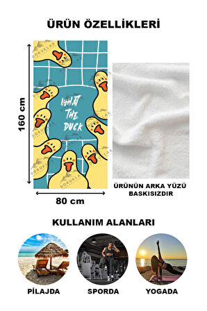 Modern Desenli Dijital Baskı Plaj Deniz Havlusu Peştamal 80x160 CM PİKA11