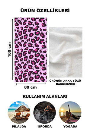 Modern Desenli Dijital Baskı Plaj Deniz Havlusu Peştamal 80x160 CM PİKA30