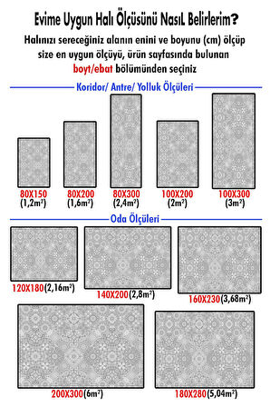 Kaymaz Taban Yıkanabilir Dijital Baskı Dekoratif Modern Desenli Dot Taban Halı Zen Serisi ZEN07