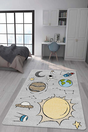 Kaymaz Taban Makinede Yıkanabilir Dijital Baskı Çocuk Odası Halısı Dot Taban Nes Kids Serisi Halı Neskd01
