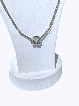 316L Çelik Düğüm Detaylı Kadın Kolye