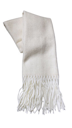 Ekru İnce Dokulu Yumoş Bayan Atkı(180*45)