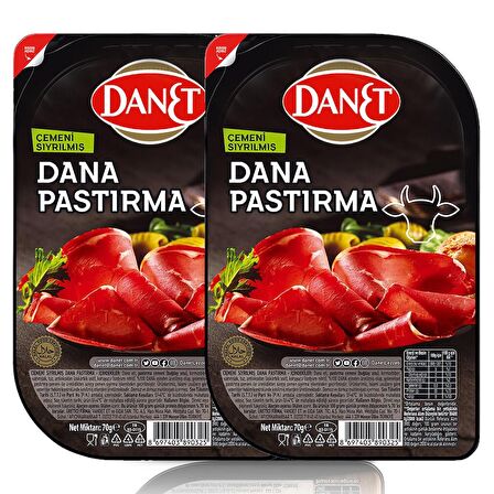 Dana Pastırma I Çemeni Sıyrılmış I Dilimli I 70g 2'li Paket
