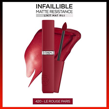 L'Oréal Paris Infaillible Matte Resistance Likit Mat Ruj - 420 Le Rouge Paris