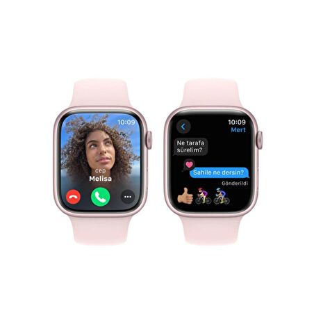 Apple Watch Series 9 GPS 45mm Pembe Alüminyum Kasa ve Uçuk Pembe Spor Kordon Akıllı Saat