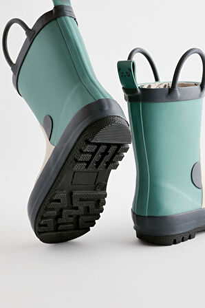 Next Baby Yeşil Panda Desenli Su Geçirmez Yağmur Botu / Çizme