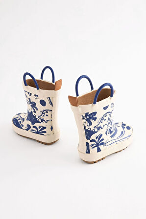 Next Baby Mavi Dinazor Desenli Su Geçirmez Yağmur Çizmesi /Bot