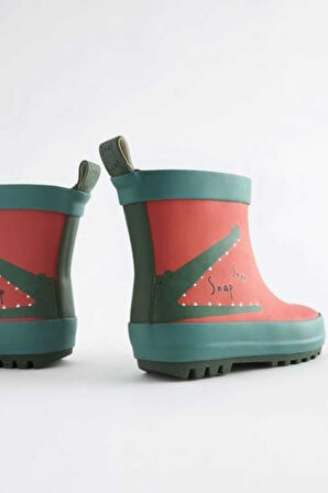 Next Baby Rust Brown Timsah Desenli Su Geçirmez Yağmur Botu / Çizme