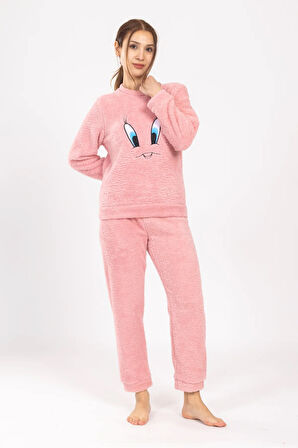 Kadın Kışlık Peluş Pijama Takımı Tweety Takım Tampap 8170