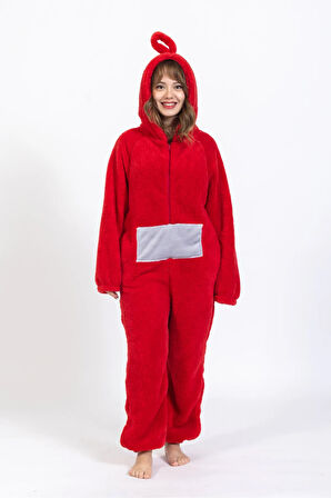 Kadın Fermuarlı Teletabi Model Pijama Takımı