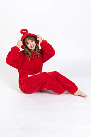 Kadın Fermuarlı Teletabi Model Pijama Takımı