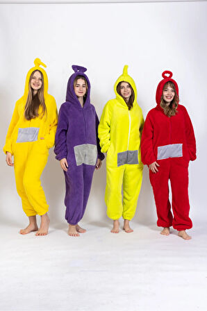 Kadın Fermuarlı Teletabi Model Pijama Takımı