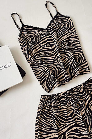 Zebra Dantelli Şort Takım