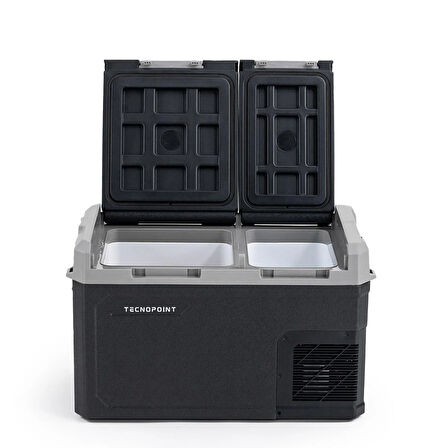 Tecnopoint Çift Kapaklı 30 Litre Taşınabilir Araç Buzdolabı 12V/24V/220V Uyumlu