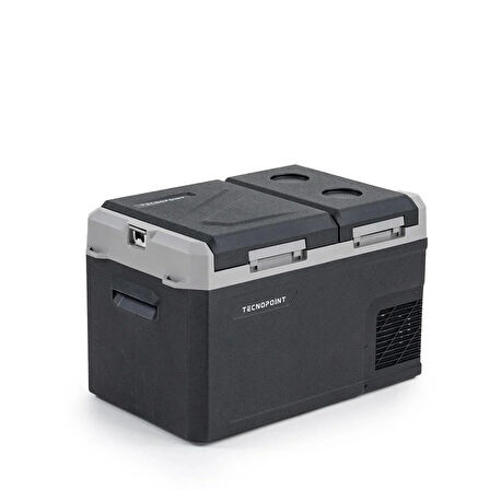 Tecnopoint Çift Kapaklı 40 Litre Taşınabilir Araç Buzdolabı 12V/24V/220V Uyumlu
