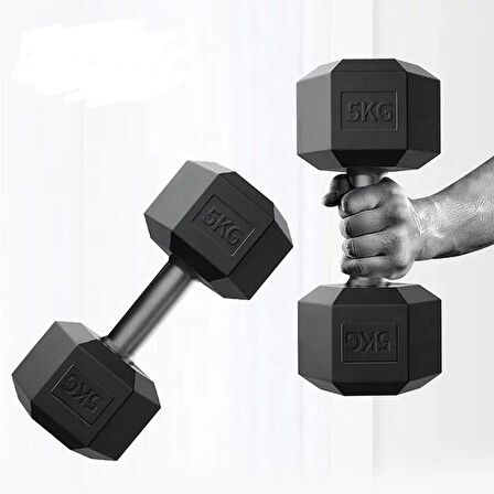 Plastik Köşeli Dambıl Set - Dumbbell Set 2X2 Kg