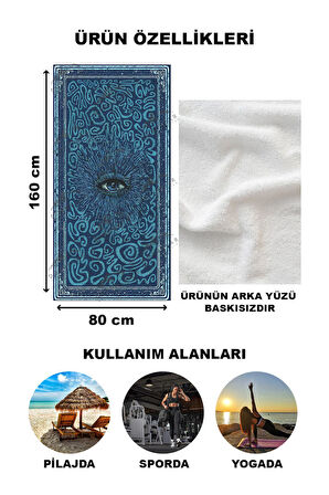 Modern Desenli Dijital Baskı Plaj Deniz Havlusu Peştamal 80x160 Cm BRS022