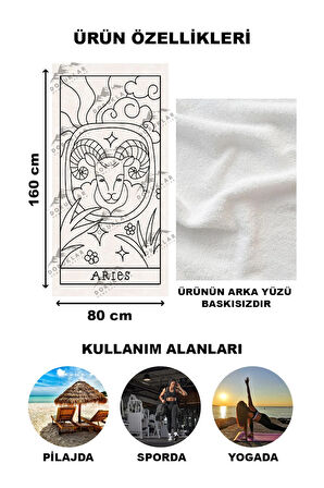 Modern Desenli Dijital Baskı Plaj Deniz Havlusu Peştamal 80x160 Cm BRS030