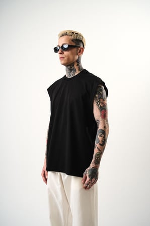 Erkek Basic Tank Top Atlet Siyah