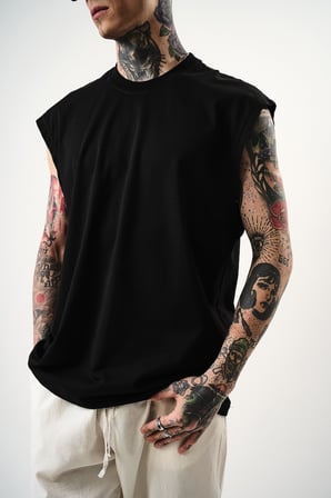 Erkek Basic Tank Top Atlet Siyah