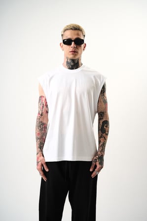 Erkek Basic Tank Top Atlet Beyaz