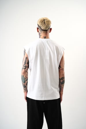 Erkek Basic Tank Top Atlet Beyaz