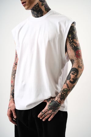 Erkek Basic Tank Top Atlet Beyaz