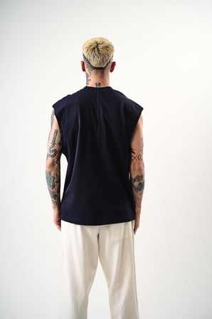 Erkek Basic Tank Top Atlet İndigo