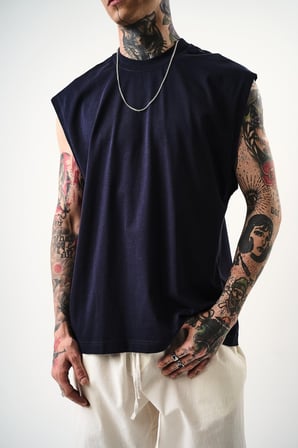 Erkek Basic Tank Top Atlet İndigo