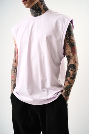 Erkek Basic Tank Top Atlet Lila