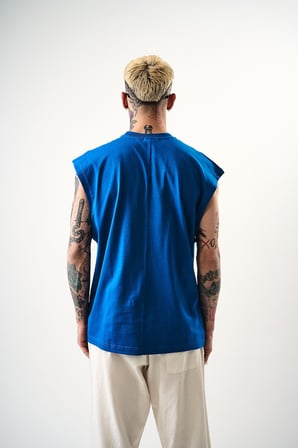 Erkek Basic Tank Top Atlet Mavi