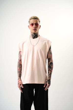 Erkek Basic Tank Top Atlet Pembe