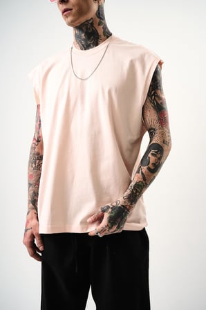 Erkek Basic Tank Top Atlet Pembe