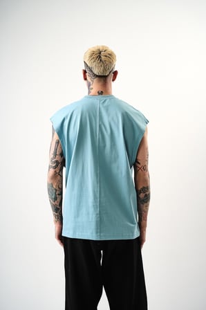 Erkek Basic Tank Top Atlet Bebe Mavi