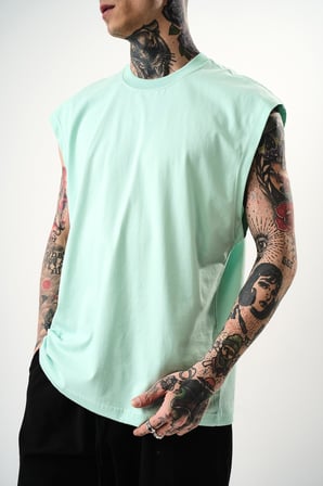 Erkek Basic Tank Top Atlet Su Yeşili