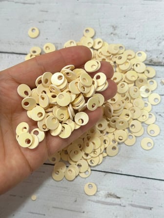 10 mm (1 cm) Suni Deri Pul Çanta, Supla, Patik Pulu 25 gr 05 Krem