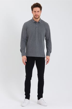 Erkek Polo Yaka Comfort Uzun Kollu Basic Tişört