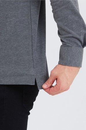 Erkek Polo Yaka Comfort Uzun Kollu Basic Tişört