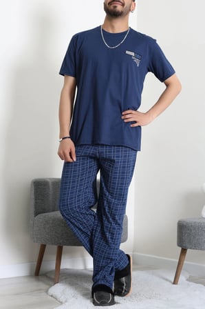 Modi Green Süprem Ekose Erkek Pijama Takımı Lacivert - 41985.1048.