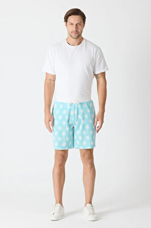 Erkek Raht Kesim Şort Mavi